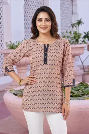 Pretty Pastel Cheeku Rayon Round Neck Short Kurti - photo 5