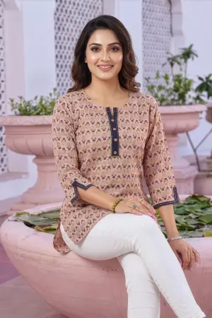 Pretty Pastel Cheeku Rayon Round Neck Short Kurti - photo 6