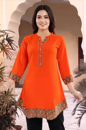 Rayon Designer Embroidery Tunic for Women - photo 1
