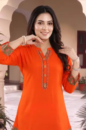 Rayon Designer Embroidery Tunic for Women - photo 5