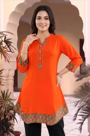 Rayon Designer Embroidery Tunic for Women - photo 6