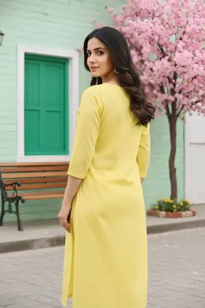 Yellow Cotton Chicken Tunic with Pom Pom Detail - photo 4